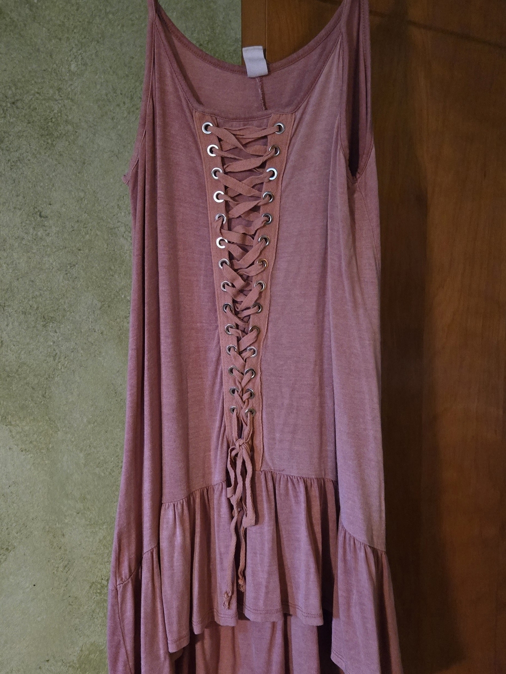 Women’s Lace-Up Sleeveless Dress Or Top- Dusty Rose